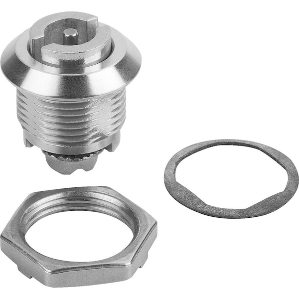 Quarter-Turn Lock Small Version, D=28, H=18, Stainless Steel 1.4401, Comp:Stainless Steel